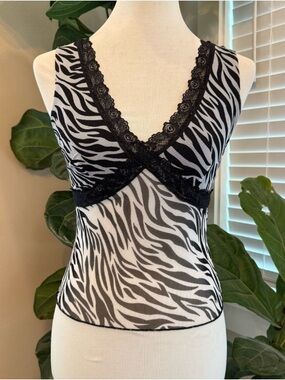 Vibe Black and White Zebra Sportswear Tank